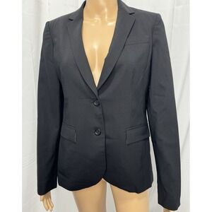 Banana Republic 96% Virgin Wool Black Blazer Stretch Size 6 Italy Classic Fit
